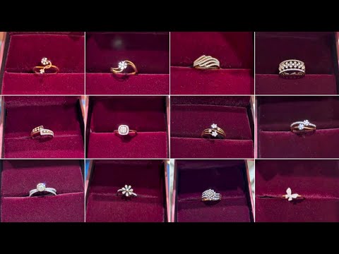 Gold diamond ring designs with price / Tanishq diamond rings / Simple diamond rings for women ||