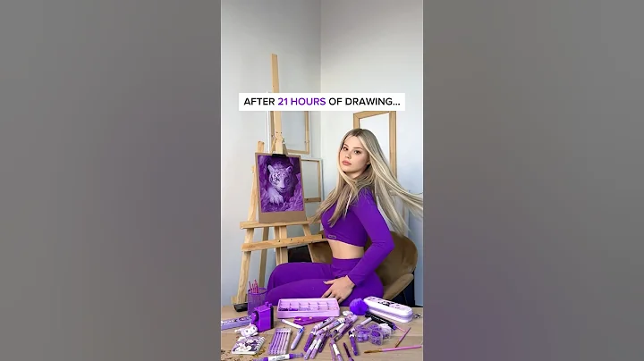 DRAWING, BUT I CAN ONLY USE 1 COLOR 💜 DID YOU FIND PAWS? 🐾 WHAT COLOR NEXT? #artchallenge #art