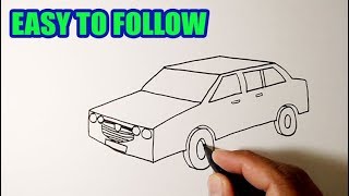 How to draw a car 3d | EASY TO FOLLOW VERSION