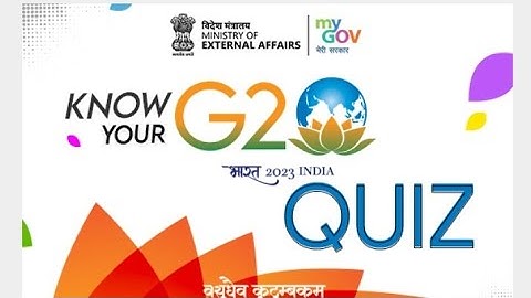 Know your G20 Quiz by Mygov || G20 quiz ll Free certificate and cash prize @MyGovIndia