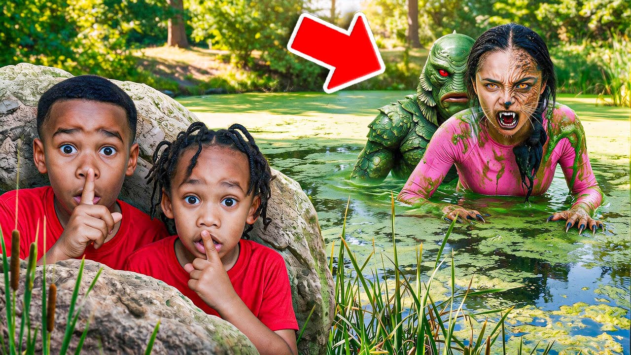 MY MOM LIVES WITH THE POND MONSTER IN OUR POND! 