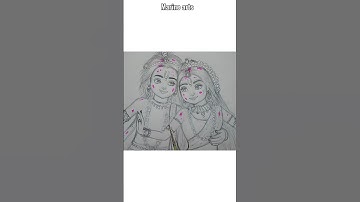 Radha Krishna drawing😍 #radhakrishna #love #couple #shorts #art