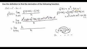 Calculus I: derivative using definition of f(x) = x^2-5x+1