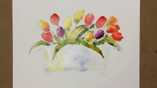 Beginners LooseWatercolours.com ' Dancing Tulips' with Andrew Geeson