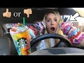 Wearing ALL my SCRUNCHIES to the Starbucks Drive Thru + TIE DYE FRAP?!