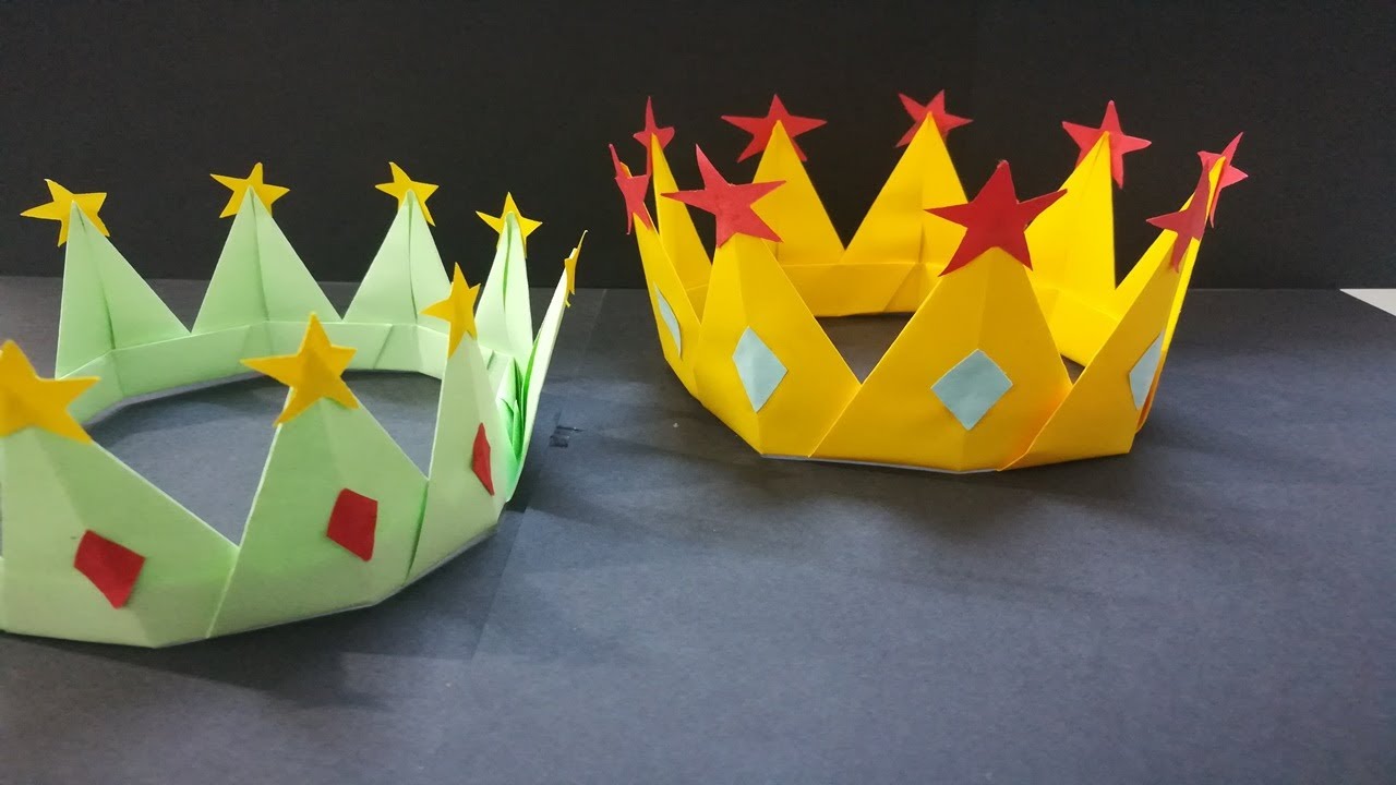 折り紙簡単な王冠の作り方 How to Make a Paper Crown - DIY Crown Origami