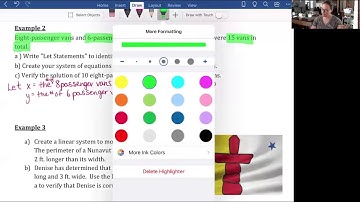 7.1 - Developing Systems of Linear Equations