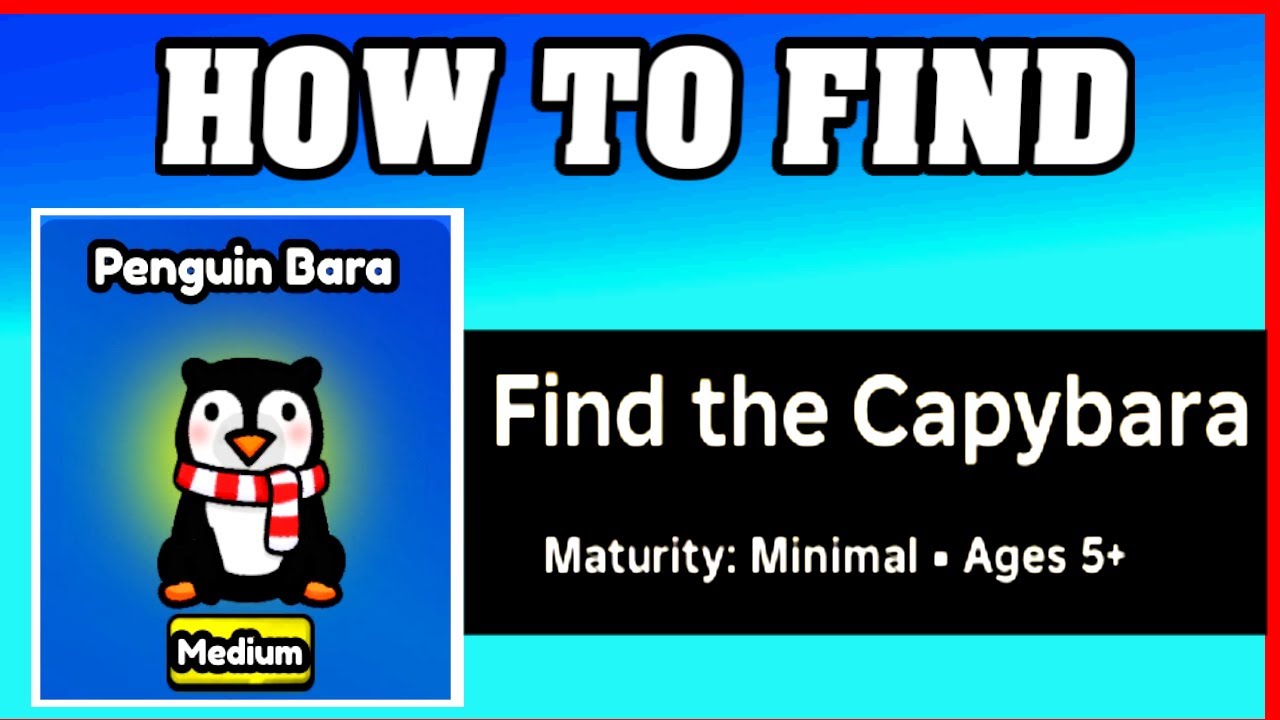 How To Find PENGUIN BARA in FIND THE CAPYBARA [ROBLOX] [Update] [walkthrough]
