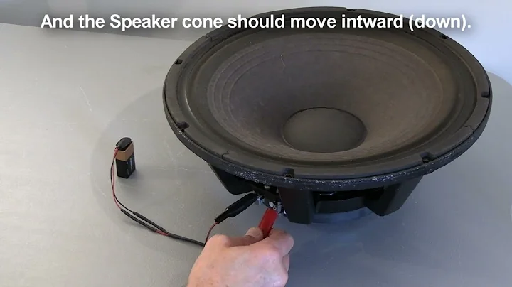 Testing a Woofer Speaker with a 9 Volt Battery.