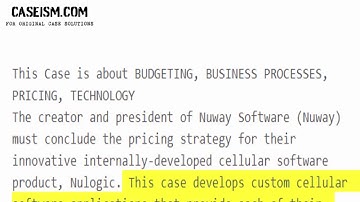 Nuway Software Case Study Help - Caseism.com