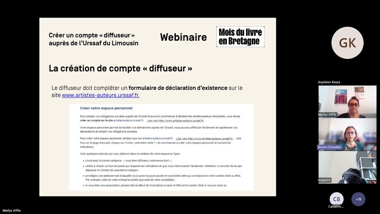 Créer un compte diffuseur auprès de l'Urssaf du Limousin - Webinaire méthodologique