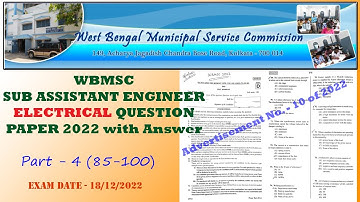 WBMSC SAE Electrical Question Paper of 2022 | Part 4 |SUB-Assistant Engineer