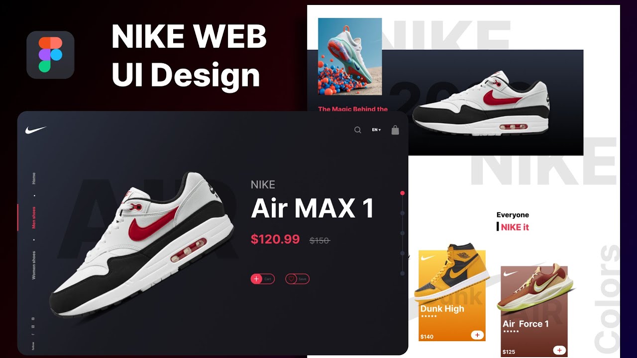 Figma UI design for Beginners | Create Clean & Minimal Nike Website in ...