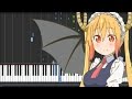 Ishukan Communication - Kobayashi-san Chi no Maid Dragon [小林さんちのメイドラゴン] ED (Piano Synthesia)