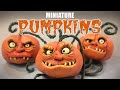 How To Make Halloween MINIATURE PUMPKIN DECOR / JACK-O-LANTERN / Polymer Clay Tutorial