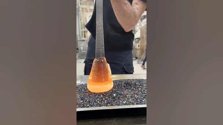 Glowing blob of molten glass to delicate wine glass