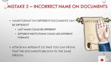 Common mistakes- Express entry application