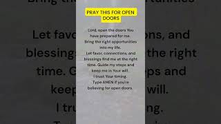 Prayer For Open Doors And Divine Favor | Breakthrough Prayer