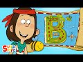 Buried Treasure on "B" Island | Captain Seasalt And The ABC Pirates | Cartoons For Kids