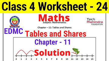 Worksheet 24 Class 4 EDMC Maths Chapter 11 Tables and Shares गणित कार्यपत्रक 24 पहाड़े Solution