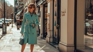 Spring Street Fashion Trends 2024. Stylish Clothing Looks. Fashion  London.