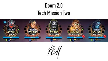 Doom 2 Tech Mission 2 - One Shot Node D9 E8 F9 J9 K8 L9 - Marvel Strike Force MSF