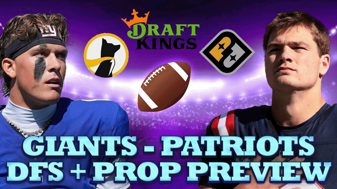 MNF Giants at Patriots DFS + Prop Preview : Draftkings GPP Strategy, Prize Picks, Underdog Props