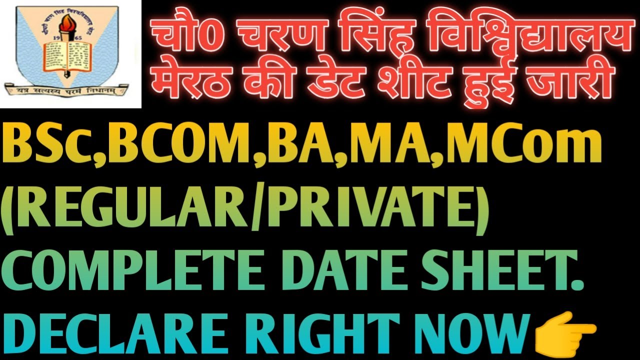 CCS UNIVERSITY MEERUT ANNUAL EXAM DATE SHEET FOR REGULAR/PRIVATE