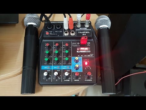 Home karaoke setup with recording using a line mixer