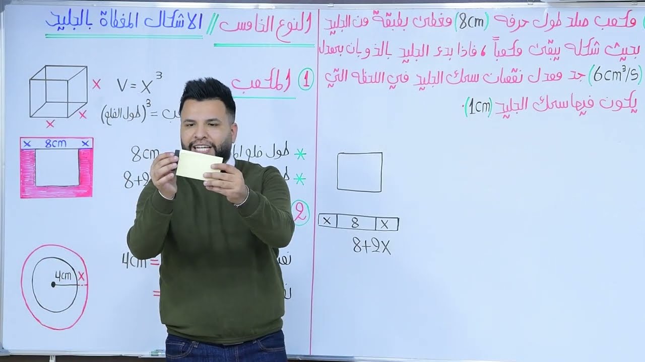 الفصل الثالث / التفاضل / معدلات الزمنية /محاضرة 19 / النوع الخامس / الأشكال المغطاة بالجليد
