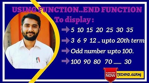 Class 10 | QBASIC | USING FUNCTION .... END FUNCTION Program to display series.