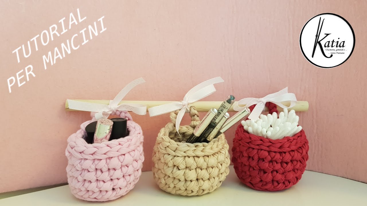 Tutorial uncinetto mini cestini porta tutto