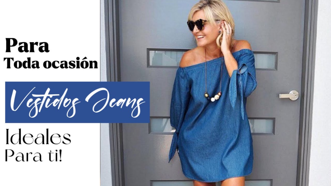 VESTIDOS JEANS MEZCLILLA CORTOS PARA TOCA OCASION #Denim #jeans - YouTube