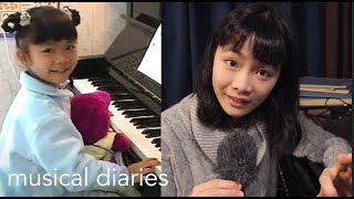 musical diaries: what a 4 year old practiced on her very first day with her first piano