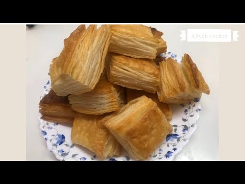 Bakery style khari puff pastry  dough biscuits recipe