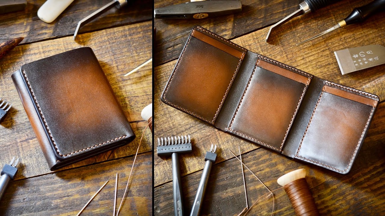 How To Make A Handmade Wallet Using EXOTIC LEATHER - Leather Craft Tutorial  