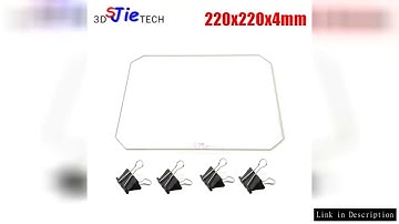 220x220x4mm Borosilicate Glass plate Corner Cut with Bed Clips for Wanhao Duplicator i3 Anet A8 i3 M