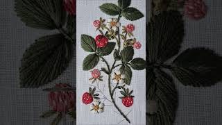 Cute and yummy strawberry embroidery🍓 #embroidery #tutorial #diy #handmade #art #craft #stitch