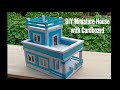 DIY Miniature Blue House with Cardboard | Paper Craft