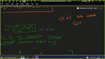 SUB-SPACES OF A COMPLETE SPACE AND COMPLETION OF A METRIC SPACE PART - I.