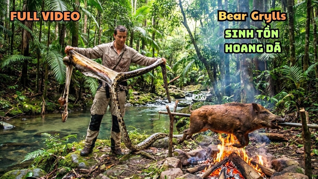 Full Sinh Tồn Bear Grylls: Tay Không Bắt Trăn, Săn Lợn Rừng, Nướng Ăn Trên Đảo Hoang