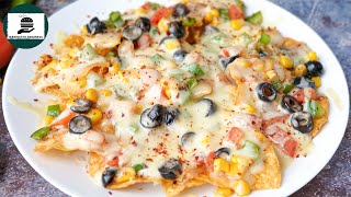 1 Minute Loaded Cheesy Nachos Recipe | Easy Vegetable Nachos by Marinated Goodness