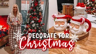 DECORATE WITH ME FOR CHRISTMAS 2022 | Traditional Red and White Tree Decor 2022 | Festive Vlog 2022