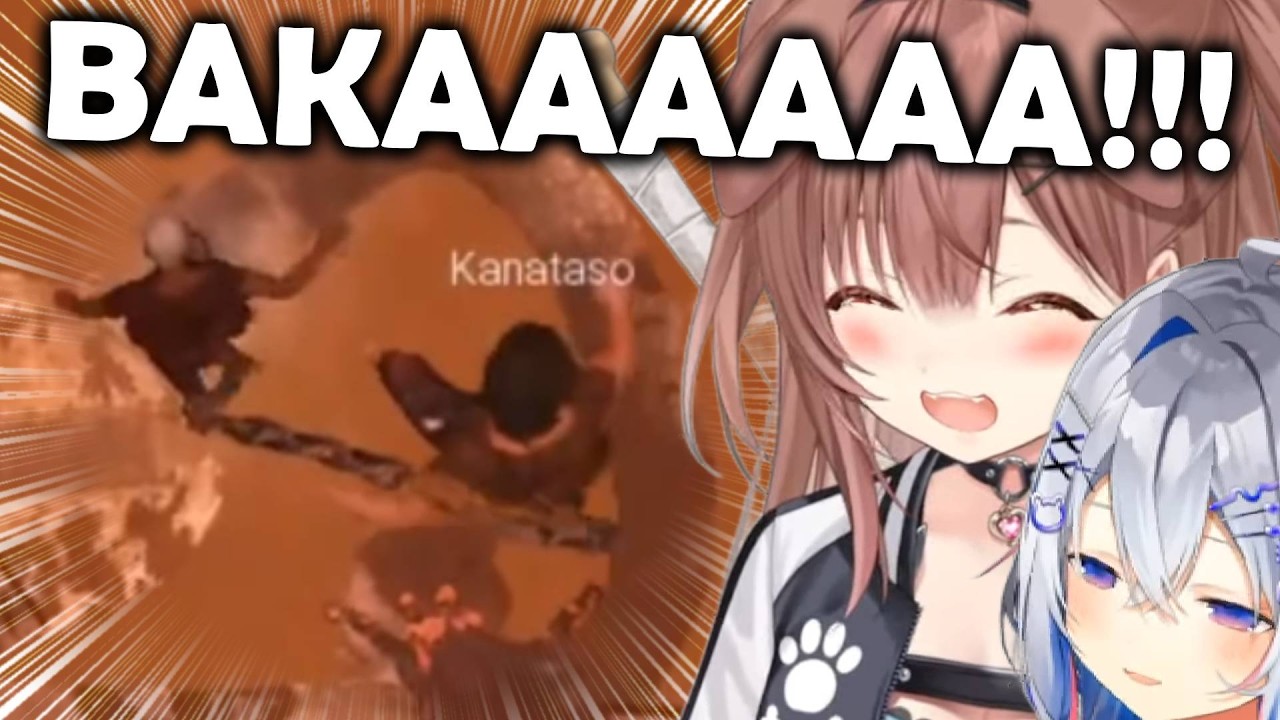 Korone & Kanata CAN'T STOP Screaming Falling in Chained Together