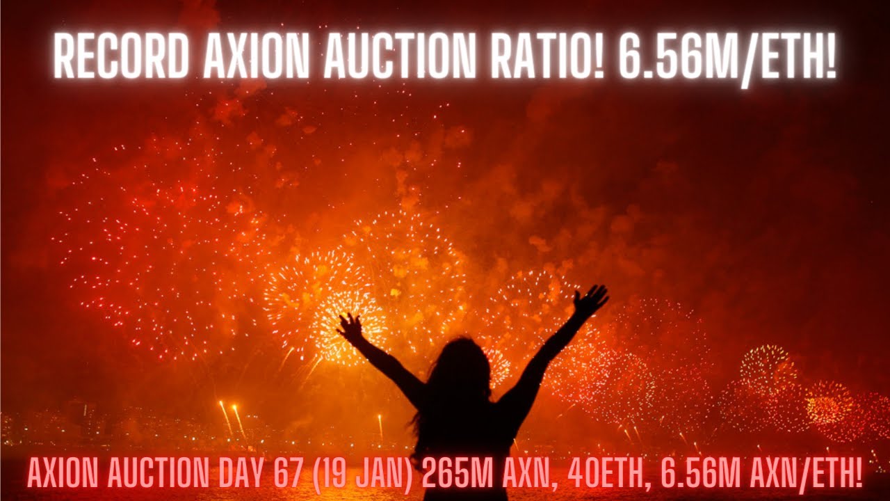 Axion Auction Day 67 (19 Jan) 265M AXN, 40ETH, 6.56M AXN/ETH! Record Axion Auction Ratio! Congrats!
