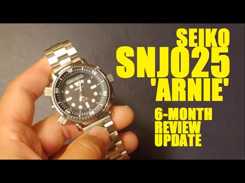 Seiko PROSPEX SNJ025 Solar Arnie Terminator 6 Month Updated Review - YouTube