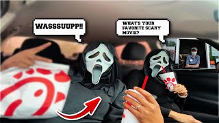 Going To Drive-Thru Restaurants Wearing GHOSTFACE MASK! *HILARIOUS*