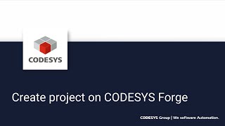 Create project on CODESYS Forge