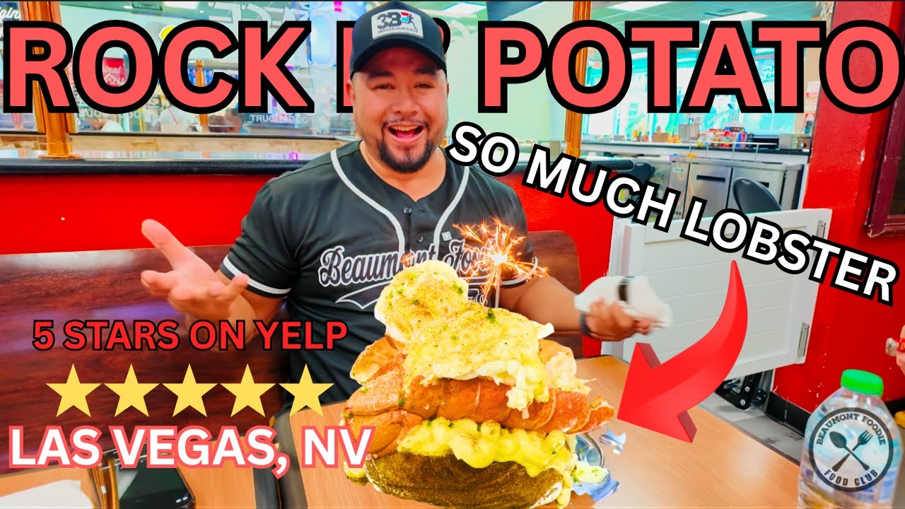 5 star LOBSTER Baked Potato at Rock n' Potato on the Las Vegas Strip!