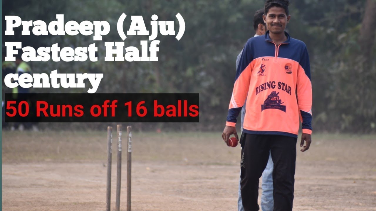 Pradeep Aju fastest half century 50 runs off 16 balls at Bpl Mayurbhanj tennis cricket best batsman